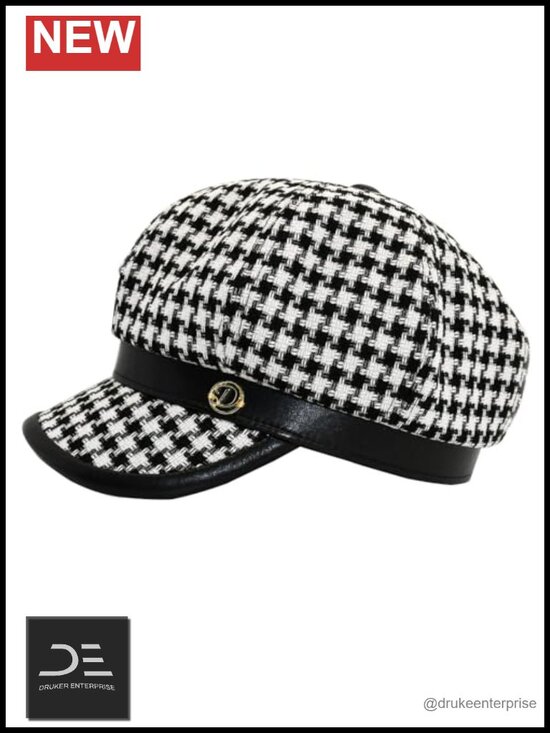 Cotton Newsboy Cap with Adjustable Drawstring Cabbie Hat for Fall Spring main image 4